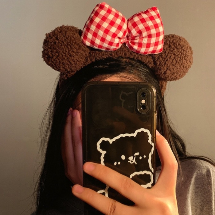 《52715》蝴蝶結熊熊耳朵髮箍