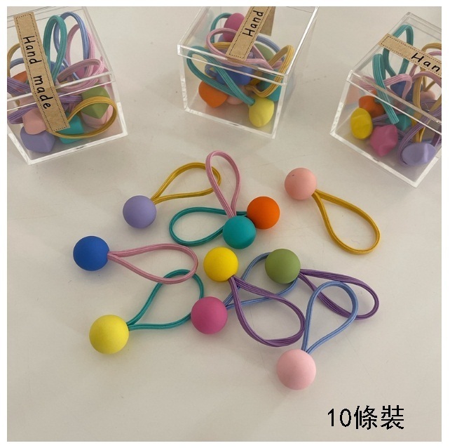 新款可愛糖果色發繩發圈發皮筋（圓形-10條裝）