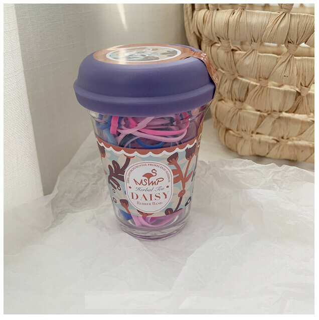 Disposable Rubber Band Canned Hair Tie Hair Tie (Purple Cap)