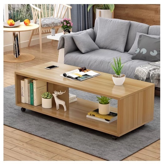 新款電視櫃茶几移動小桌收納架(淺胡桃色) 100x40x38cm 特價産品，完美者不要拍