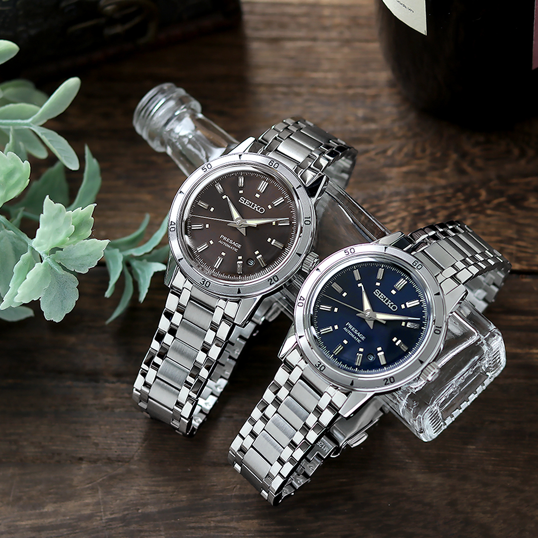 日本版 Seiko 精工 Presage automatic 60's style metal watch SARY247 / SRPL07J1 Blue , SARY249 / SRPL09J1Brown  Style60 年代自動手錶 日本製造