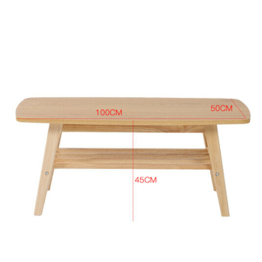 New small table coffee table [double-layer coffee table in solid wood color]