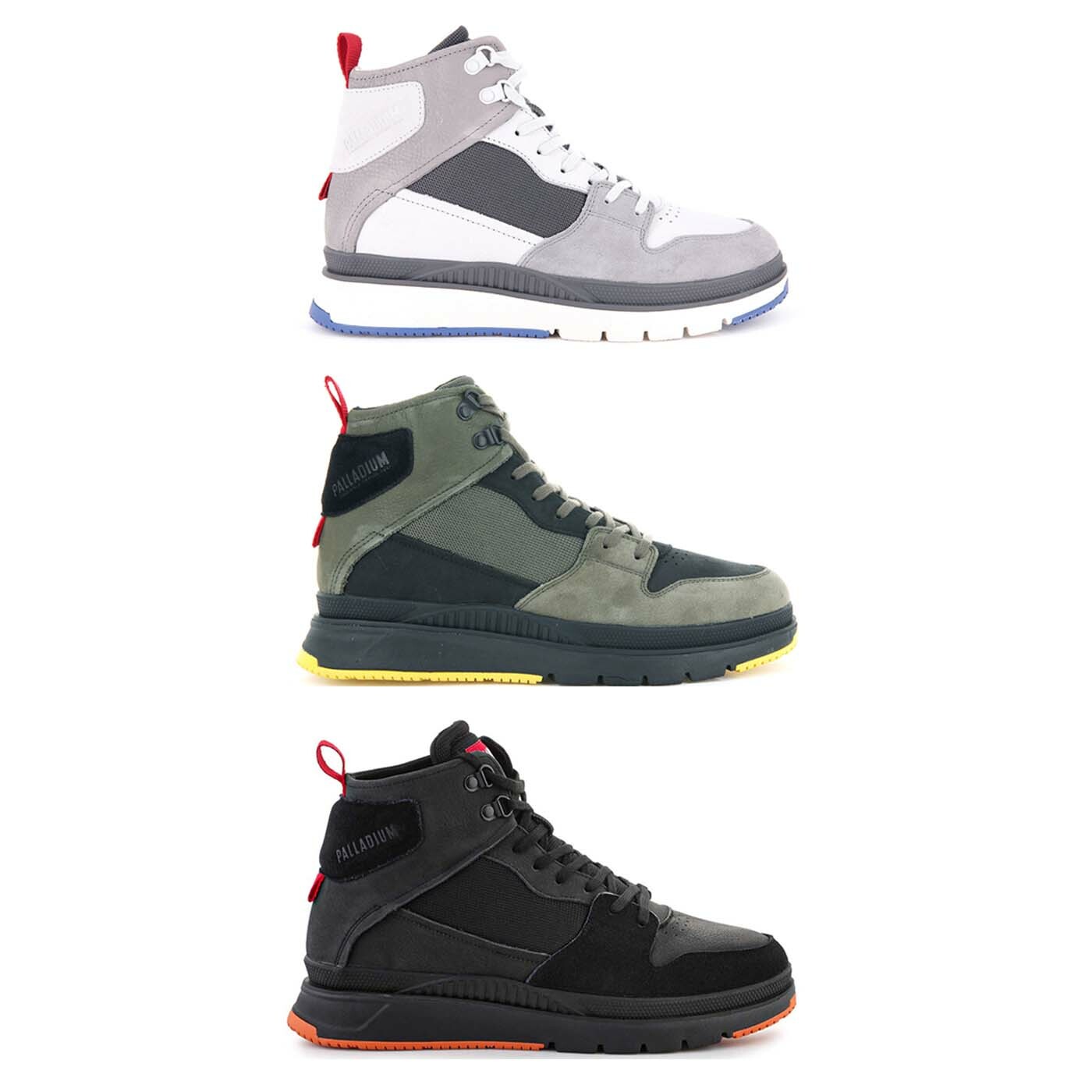 男鞋 PALLADIUM PALLASIDER HI METRO 黑 灰 綠 皮革 高筒 軍靴 休閒 運動鞋【07994】