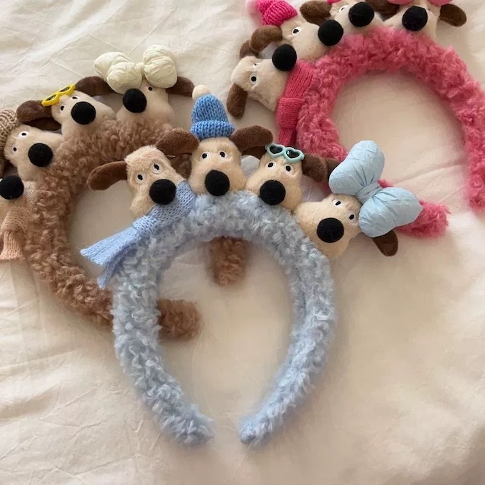 《52717》4隻掌門狗阿高毛絨髮箍(4色)