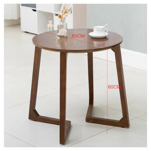 New small coffee table [Walnut color inner V round table]