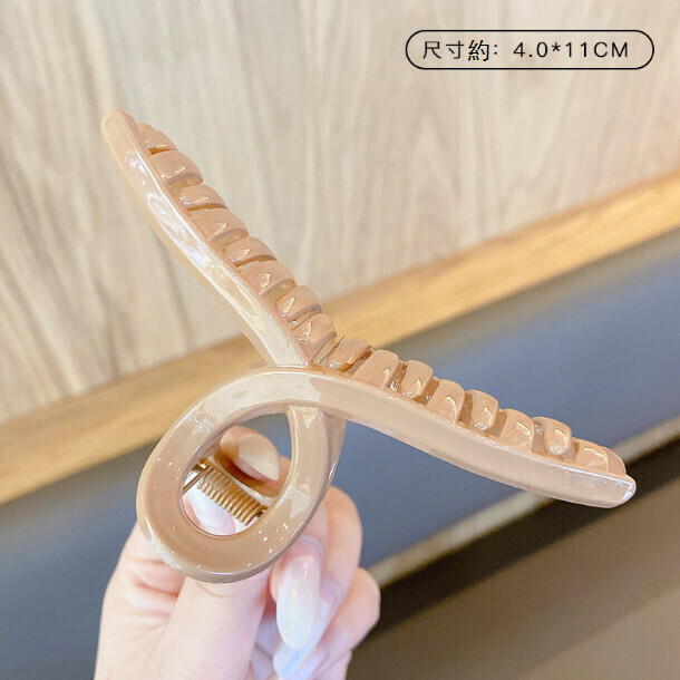 爆款抓夾髮卡頭飾髮夾（75#淺咖啡）