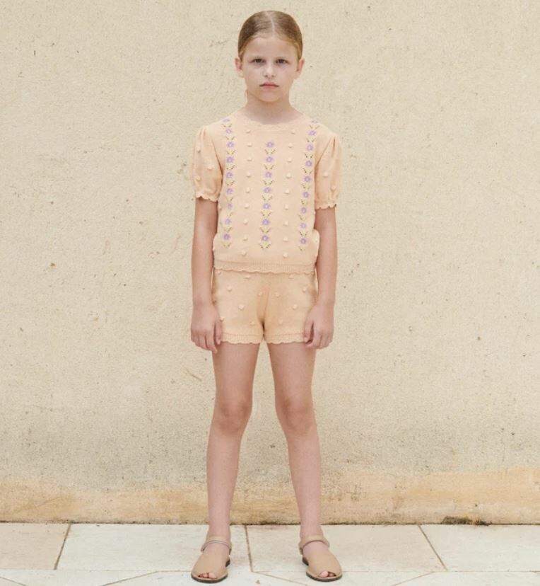 Bebe Organic  花朵提花針織上衣 Liz Blouse-Meadow