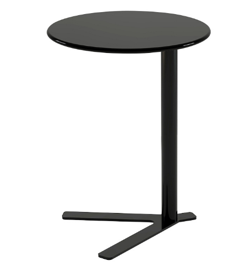 爆款簡約V型鐵藝小圓桌(黑色高光)(尺寸:直徑48CM,高56CM)
