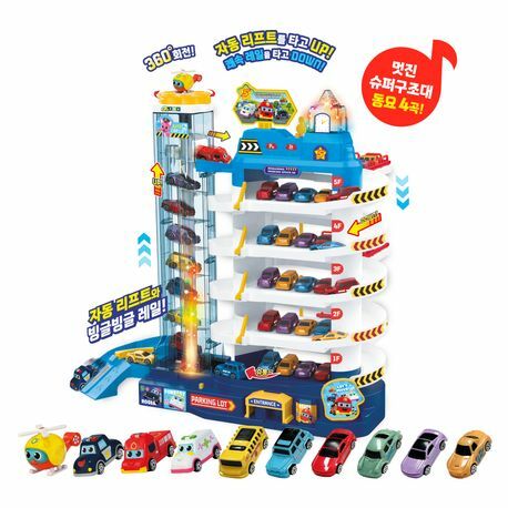 韓國 Pinkfong Baby Shark 五層自動停車場套裝