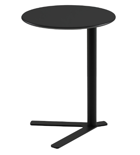 爆款簡約V型鐵藝小圓桌(黑色磨砂)(尺寸:直徑48CM,高56CM)
