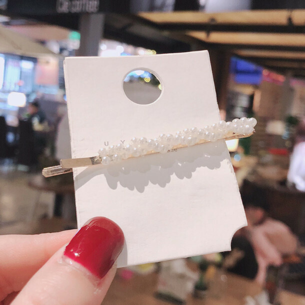 熱賣可愛劉海髮夾簡約髮卡（90#麻花珍珠）