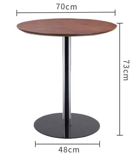 新款簡約仿大理石小圓桌(胡桃木黑底（高光）)(尺寸:直徑70CM,高73CM)