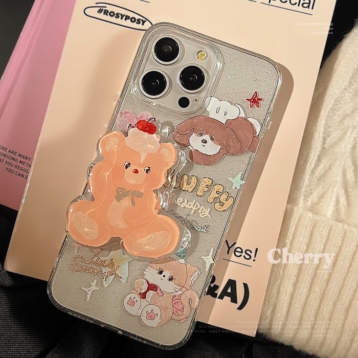 《52726》可愛熊熊支架小動物手機殼(含支架)