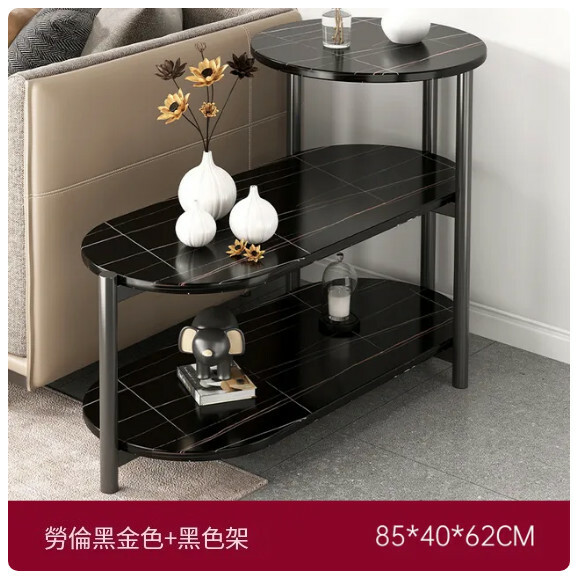 New sofa side table, coffee table, bedside frame (Lauren black + black frame) 85x40x62cm