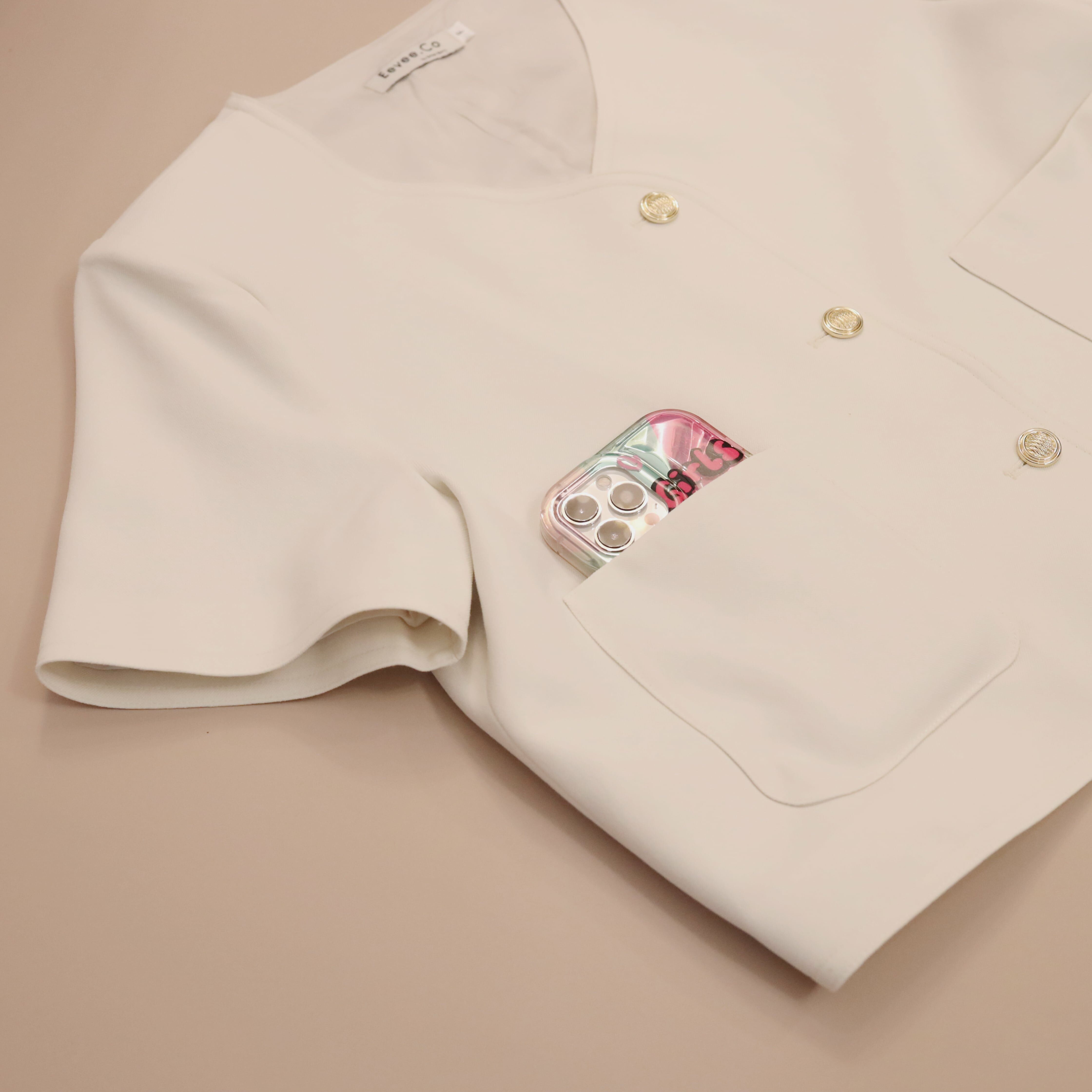 現貨 7024 小V領薄款短袖西裝外套