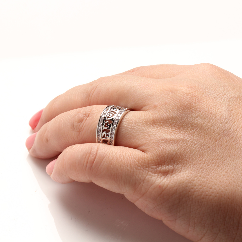 六字大明咒925銀戒指