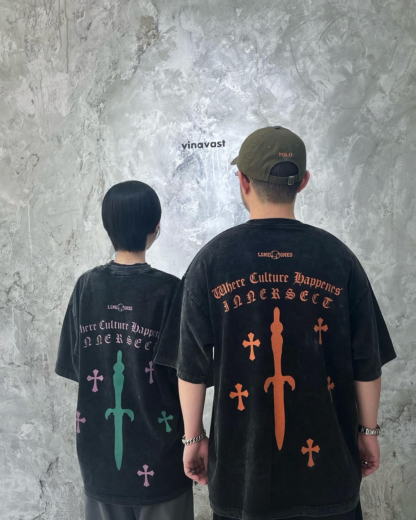 LONEONES X INNERSECT  Washed Black Tee (Purple/Green) (Orange)