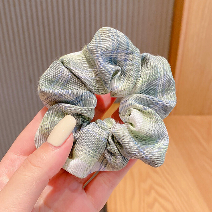 Simple headpiece headband (67# green checkered)
