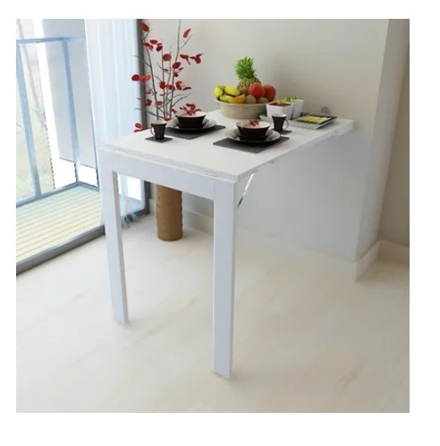 New folding table invisible dining table hanging picture table office desk computer table (white) 90X60X73cm