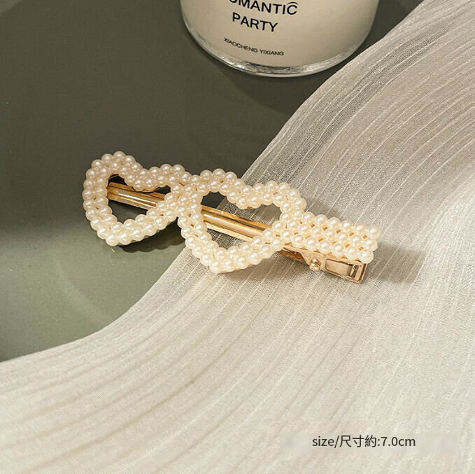 爆款一字夾髮飾 髮夾（1#鴨嘴夾雙心）