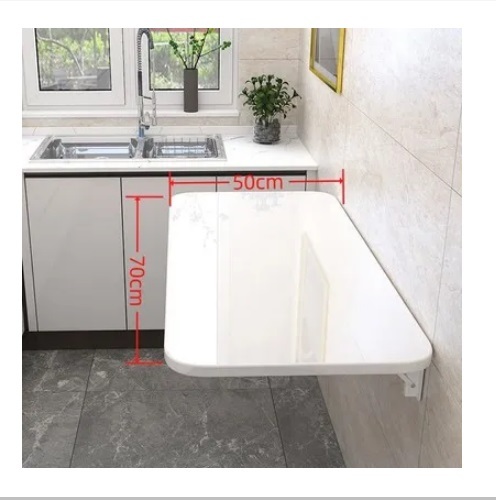 New wall-mounted folding computer table invisible dining table kitchen movable table 50x70 cm