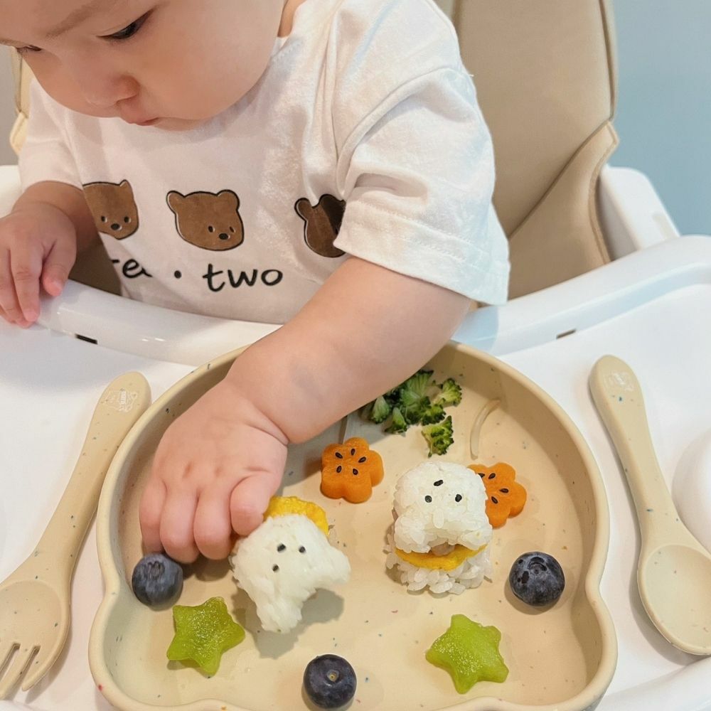 小熊初食吸盤餐具組(附贈湯叉)【多款】-新加坡Little Bearnie 小貝尼兒童矽膠餐具