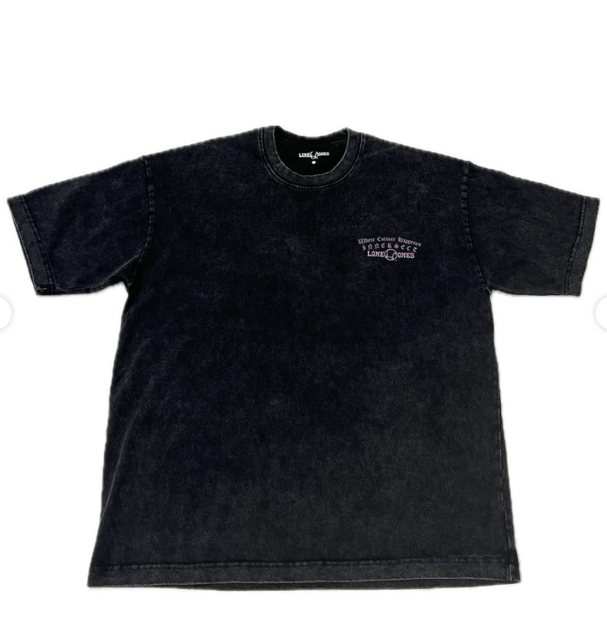 LONEONES X INNERSECT Washed Black Tee (Purple/Green) (Orange)