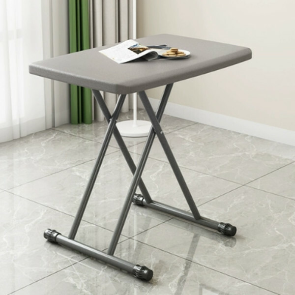 New plastic folding table, lifting coffee table, outdoor plastic table, computer table, small dining table (76x50x66cm high) gray, up to 66cm