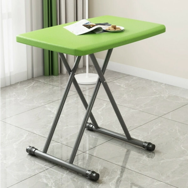 New plastic folding table, lifting coffee table, outdoor plastic table, computer table, small dining table (76x50x66cm high) (light green) up to 66cm