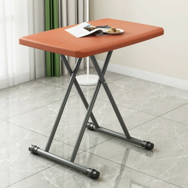 New plastic folding table Lift coffee table Outdoor plastic table Computer table Small dining table (76x50x75cm high) (orange) up to 75cm