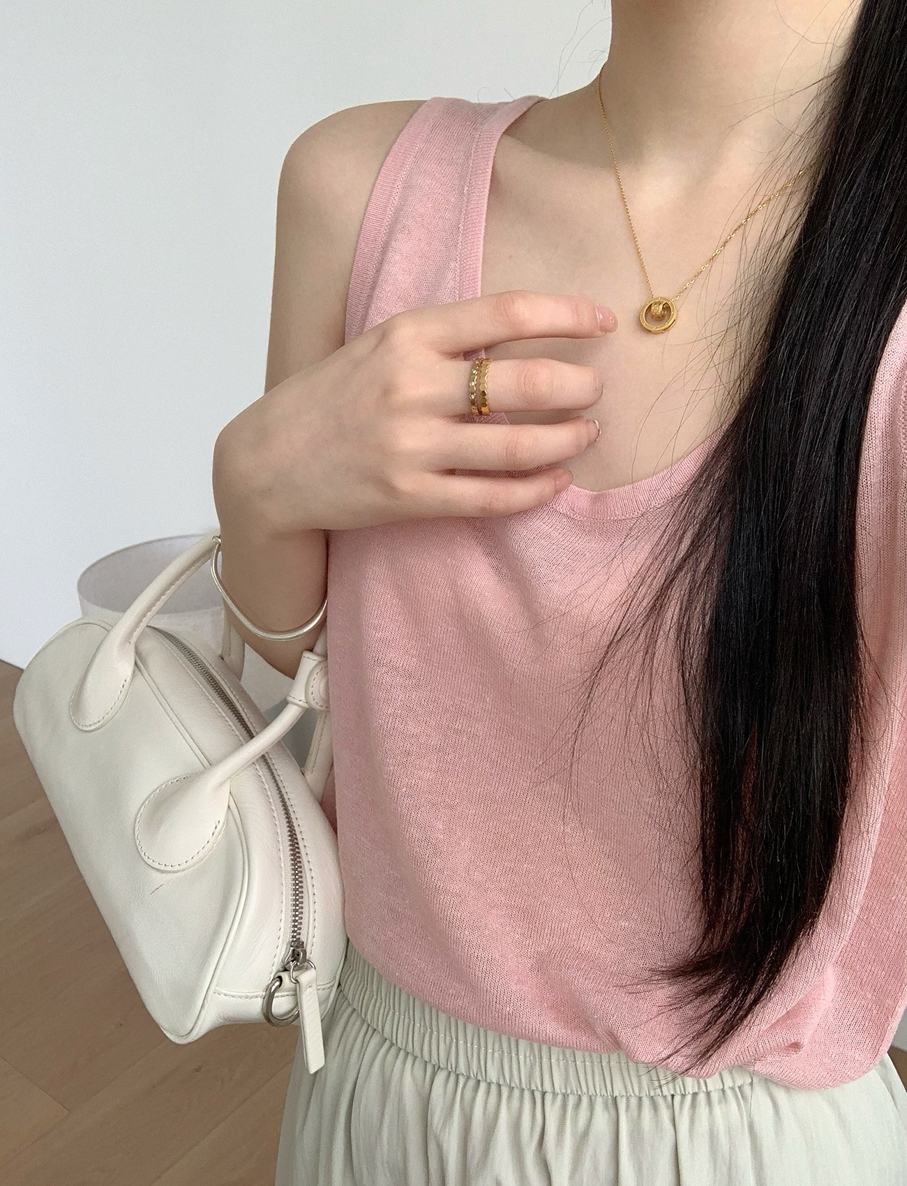 涼爽棉麻素色針織背心