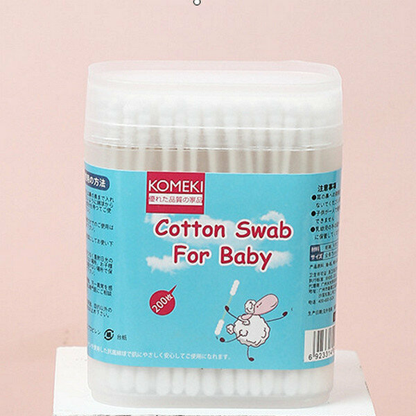 Baby Cotton Swab/2-in-1 Spiral Head & Round Head (200pcs in a box)