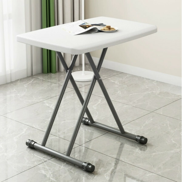 New plastic folding table Lift coffee table Outdoor plastic table Computer table Small dining table (76x50x75cm high) (white) up to 75cm