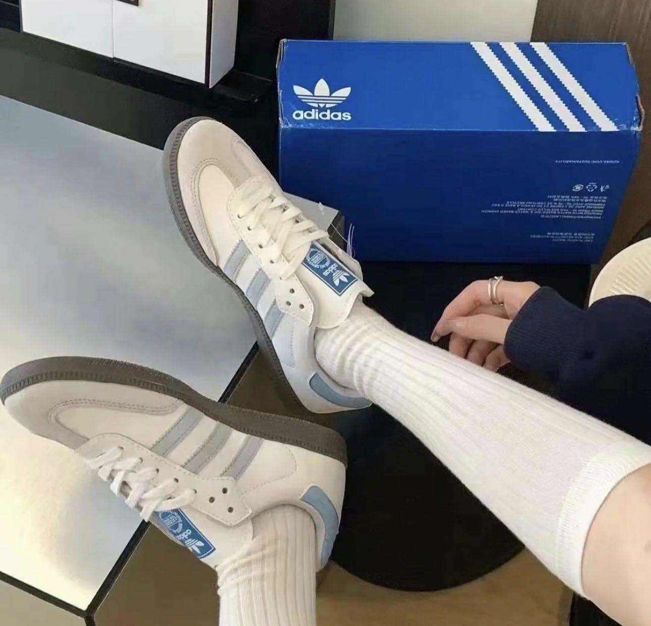 ADIDAS SAMBA 水藍色