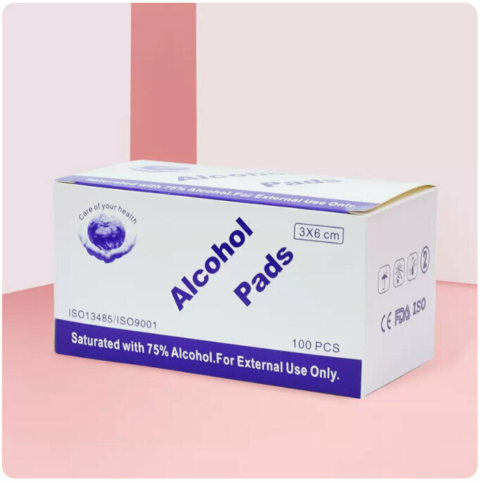 [100 pieces x1 box] disposable alcohol disinfectant wipes, mobile phone cleaning pads, alcohol disinfectant tablets, 75% disinfectant wipes, 3*6cm
