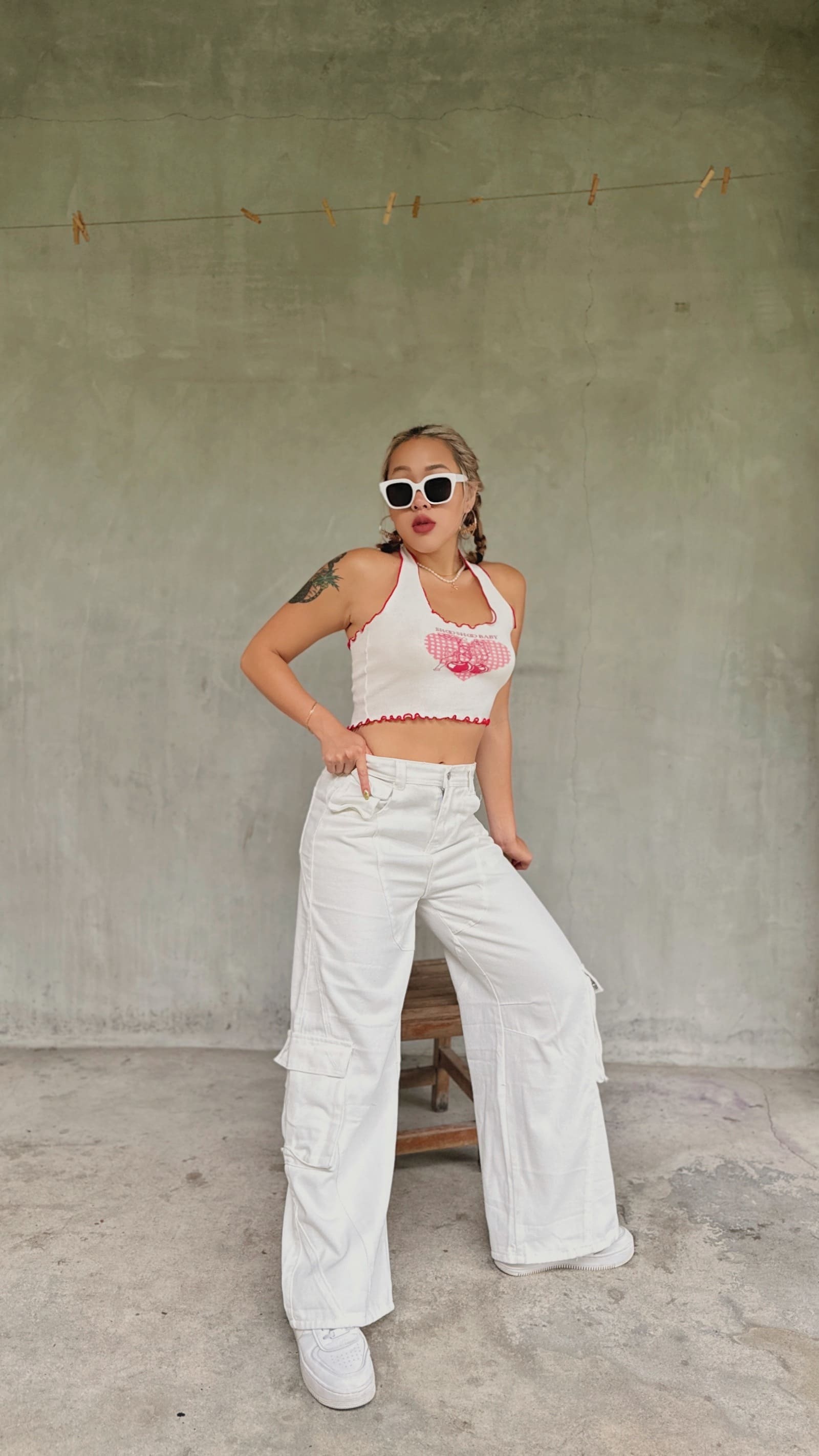 90’s櫻桃辣妹繞脖背心(2色)