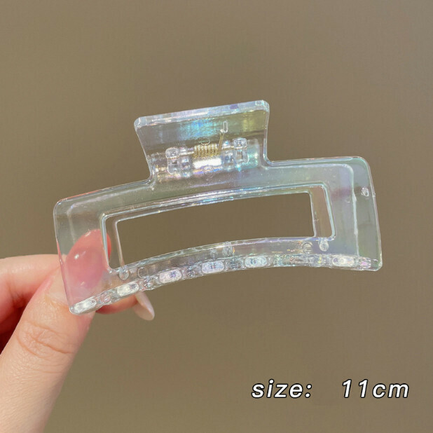 熱推盤髮抓夾 髮夾 鯊魚夾 髮飾（11#幻彩長方形11CM）