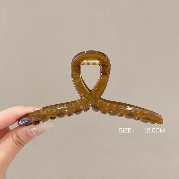 熱推盤髮抓夾 髮夾 鯊魚夾 髮飾（7#咖啡交叉12.5CM）