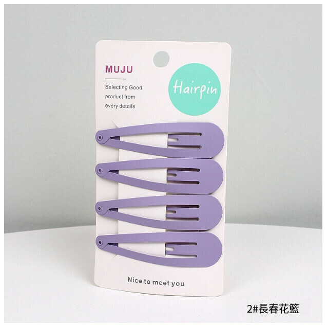 (4pcs/set) flower basket bangs hairpin BB clip (2# periwinkle basket)