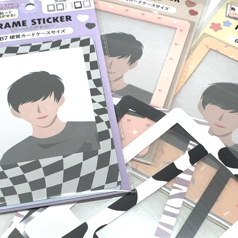 B7偶像小卡硬卡套裝飾貼/少女風 5入