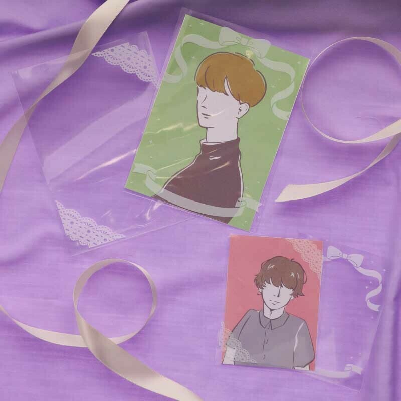 偶像小卡保護套/蕾絲、緞帶 9.3x13x0.01cm 18入