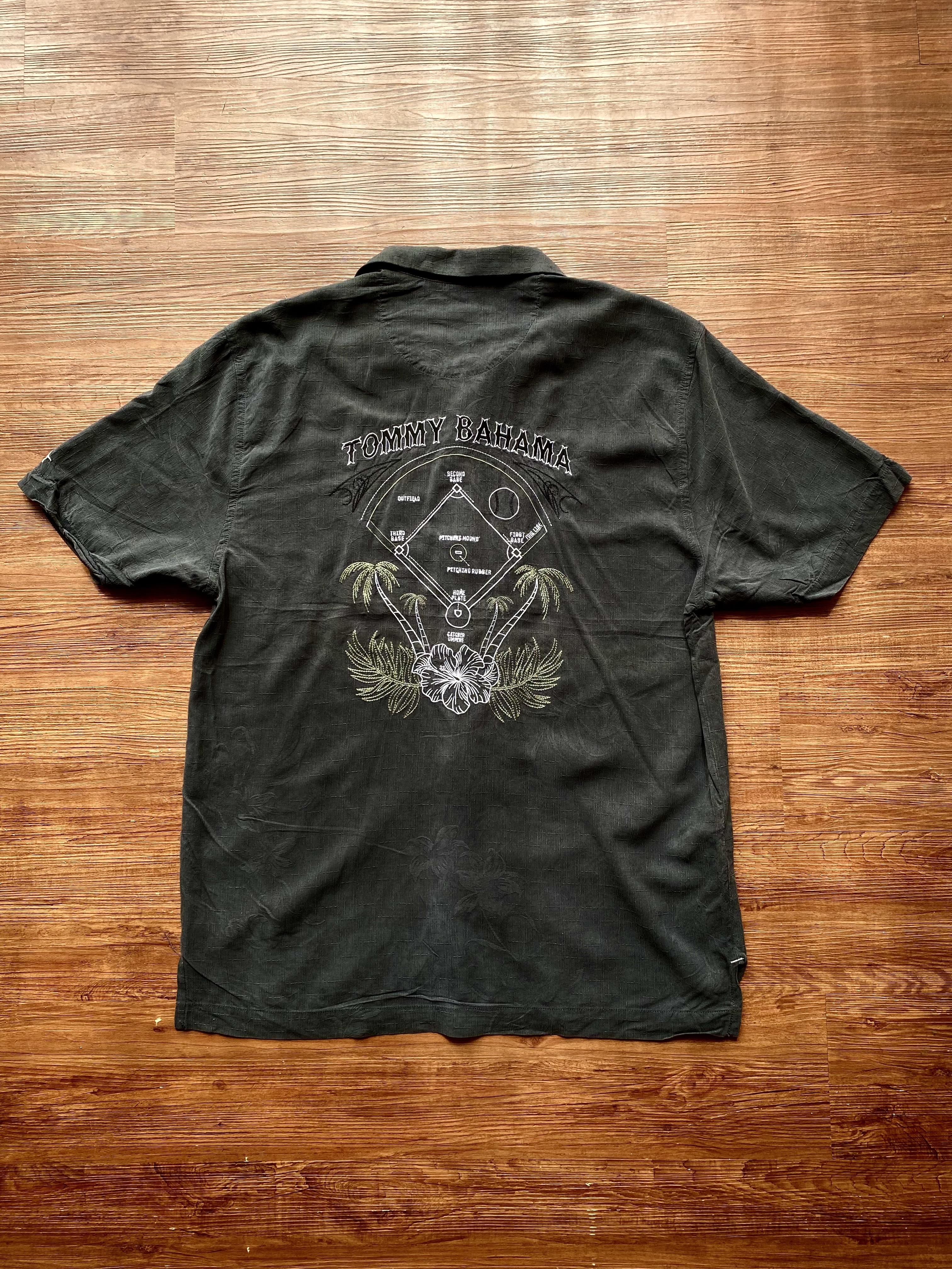 TOMMY BAHAMA Aloha shirts / 背後刺繡襯衫-黑