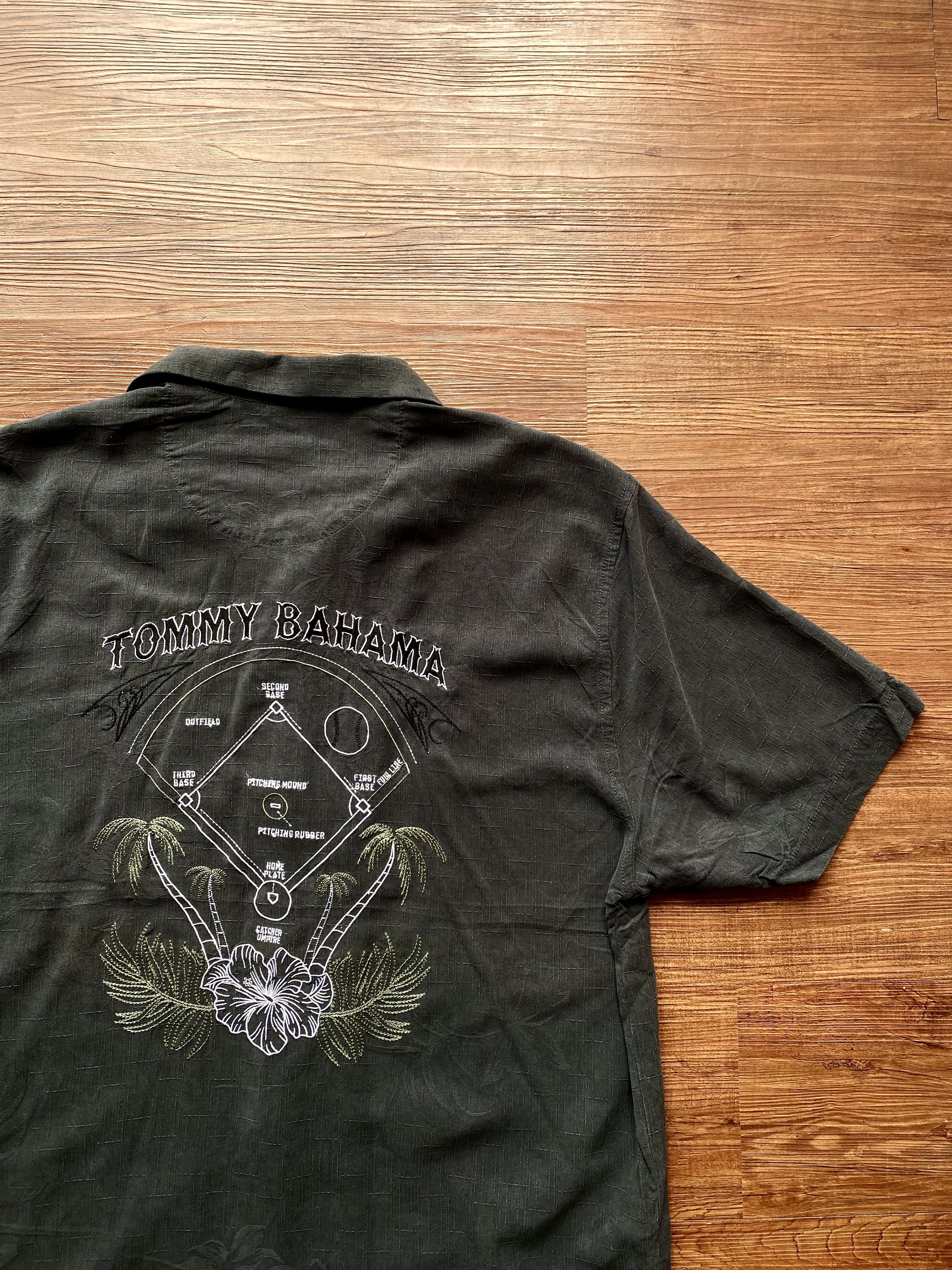 TOMMY BAHAMA Aloha shirts / 背後刺繡襯衫-黑
