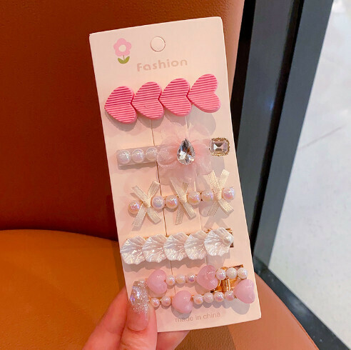 Cartoon cute hairpin [3# heart-shaped five-piece set] 