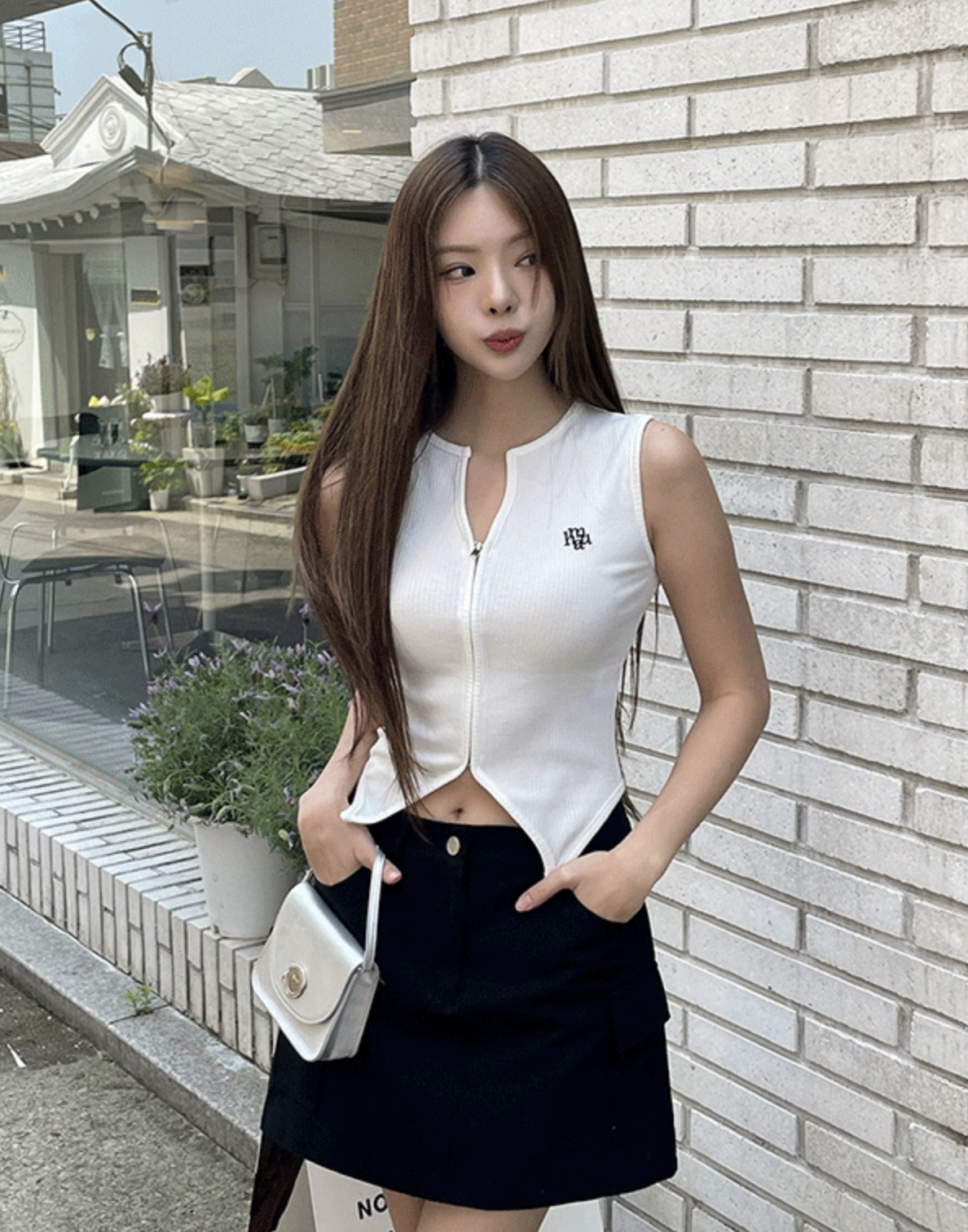 預訂｜MUAHMUAH Logo Stitch Knit Zipup Vest (2 COLOR)