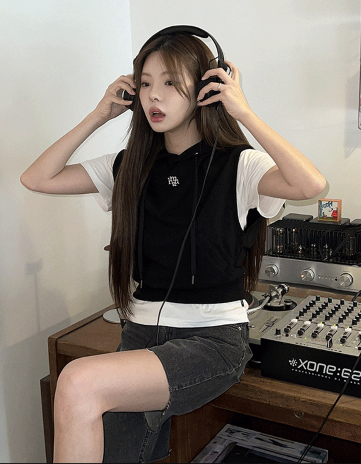 預訂｜MUAHMUAH Logo Stitch Hood Vest (2 COLOR)