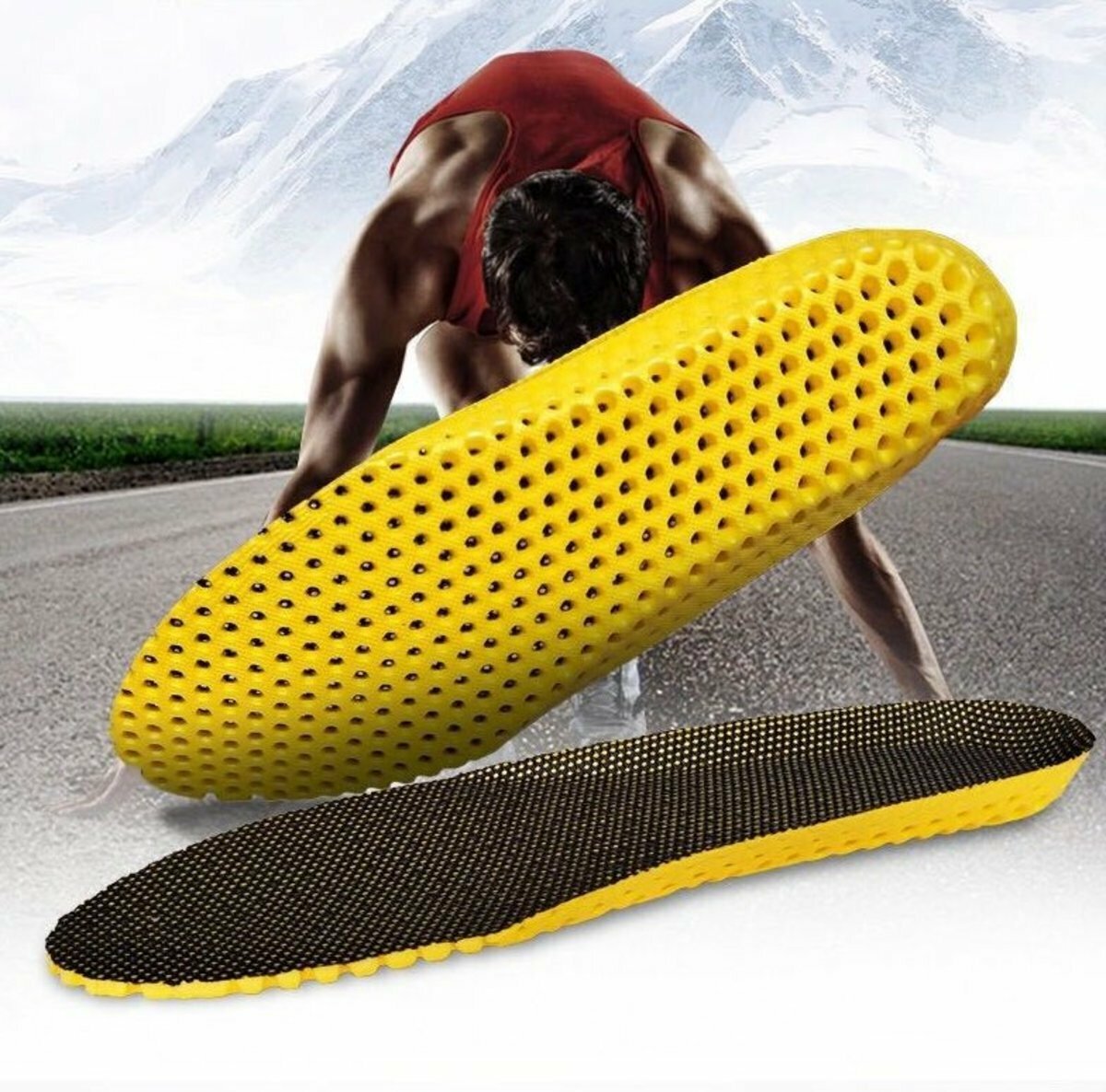 Shock-absorbing insole honeycomb design (large or less can be cut) 1014_0006A