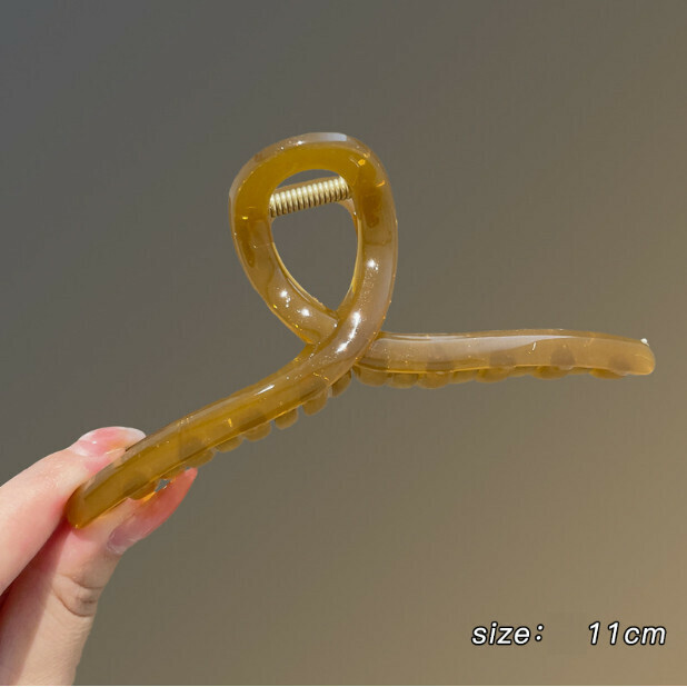 熱推盤髮抓夾 髮夾 鯊魚夾 髮飾（3#茶色11CM）