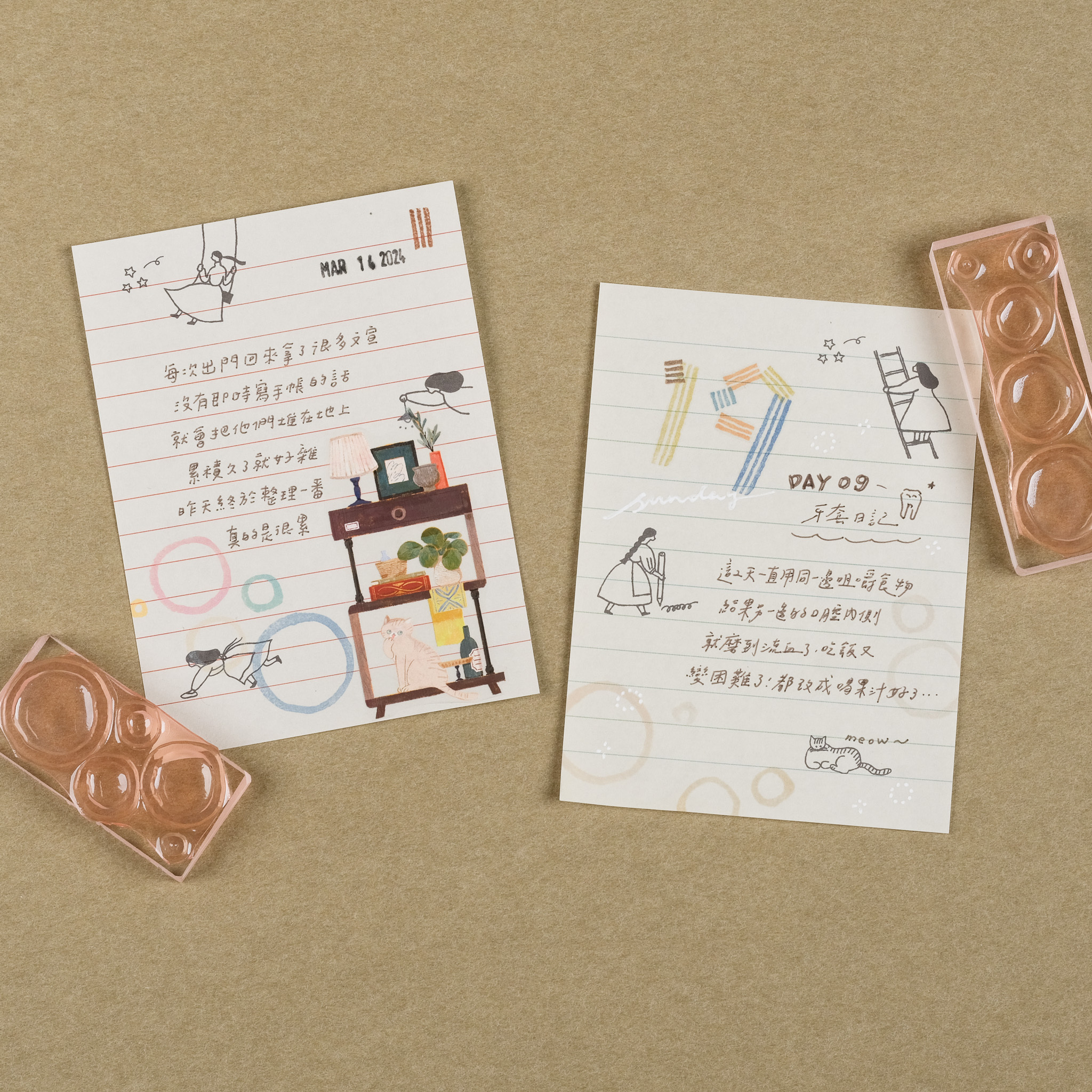 ネクタイ x 水縞 便條紙 / 水縞 x necktie / JAPAN