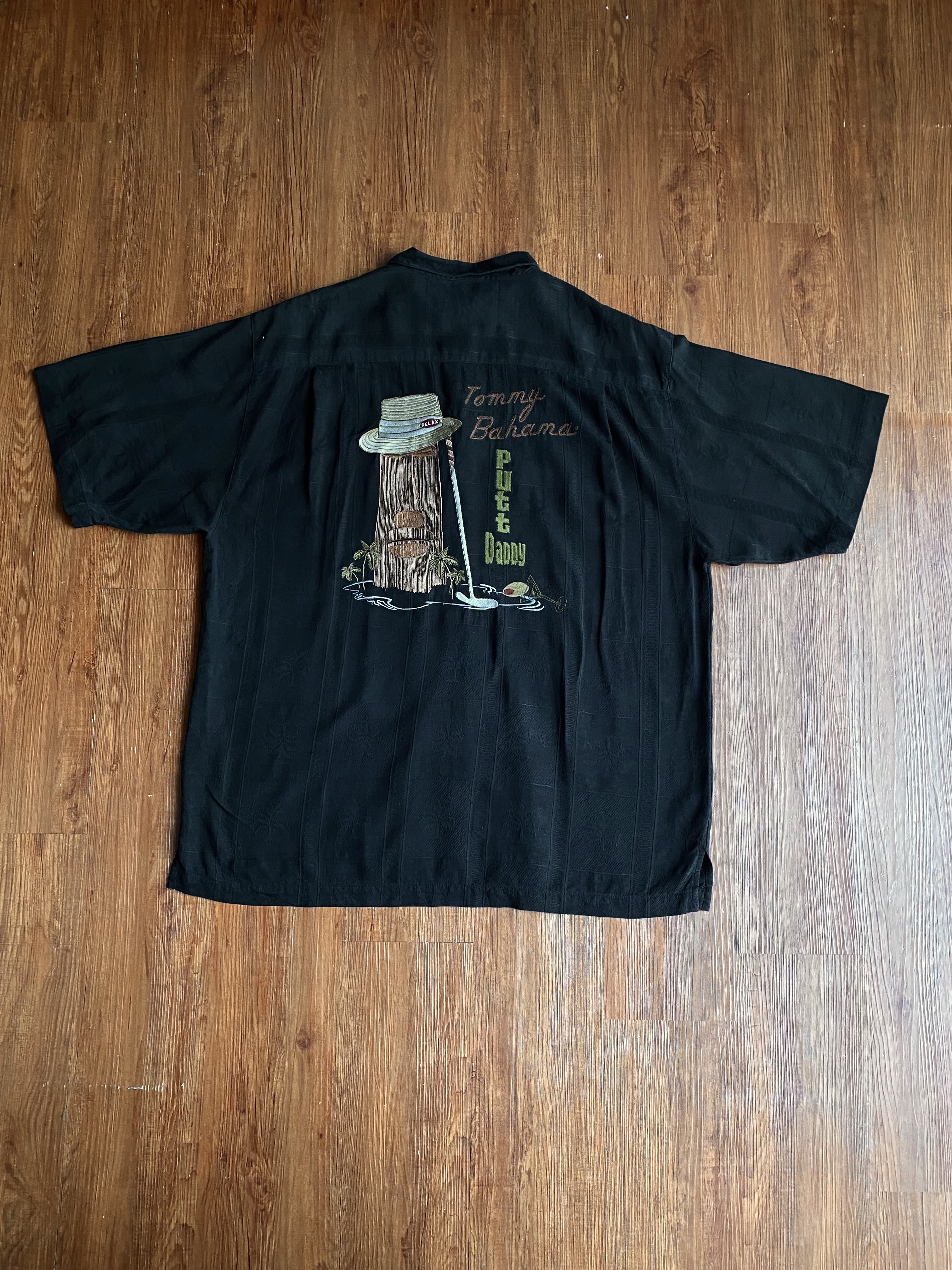 TOMMY BAHAMA Aloha shirts / 背後刺繡襯衫-黑